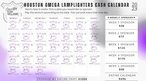Houston Omega Lamplighters Cash Calendar 2024