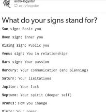 What Do Your Signs Stand For Cute Cool Funny Astrology