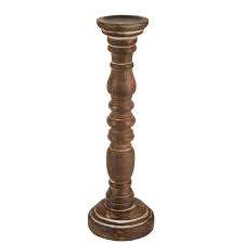 Natural wooden lanterns for candles texture coupled with the quirky artistic construction of these unfinished wooden candle holders make them an ideal decorative accent to. Brown Washed Wood Candle Holder Medium Hobby Lobby 80911225