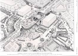 Projet Granet Pour La Porte Maillot 1932 L Illustration Architecture Papier Porte Maillot Retro Futuriste