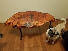 Five millimeter glass tops with one inch bevels are used on end, cocktail and sofa table. I Made A Alligator Juniper Coffee Table And Beau Wanted To Be In The Photoshoot Woodworking