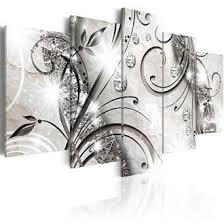 Black And White Flower Canvas Wall Art Contemporary Chic And Exquisite Silver Wall Art Home Wall Art Decor Silver Wall Art Flower Canvas Wall Art Floral Wall Art Canvases