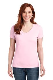 Hanes Ladies Nano T Cotton V Neck T Shirt 100