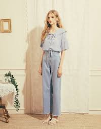 夏日海軍領蝴蝶結條紋上衣 女裝 pazzo dresses fashion jumpsuit