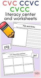 Cvc Ccvc Cvcc Cvce Words Literacy Center And Worksheets For Kindergarten Cvcc Words Ccvc Words Cvc Words