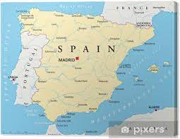 Karta över spanien kartan innehåller städer, provinser, flygplatser, sevärdheter, gatunamn, avstånd, vägnummer, museum och regioner mm. Canvastavla Spanien Karta Pixers Vi Lever For Forandring