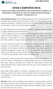 Estar Completos En El Devocional Deidad Cristo