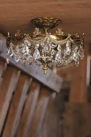 Vintage brutalist torch cut brass flush mount, feldman co. Chandeliers Vintage Chandelier Flush Mount Chandelier Chandelier