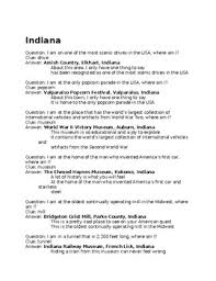 Ask questions and get answers from people sharing their experience with risk. I Is For Indiana Trivia Questions By A Is For America Tpt