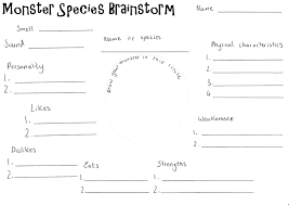 Image Result For Creating A Monster Brainstorming Worksheet Brainstorming Worksheets Crafts For Kids