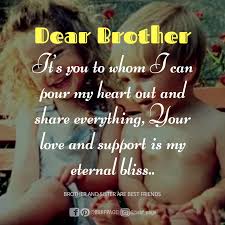  Your Love And Support Is My Eternal Bliss Best Brother Quotes Brother Quotes Brother Sister Love Quotes