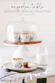 In a large mixing bowl, combine cake mix, yogurt, milk, eggs, pudding mix, cocoa and oil. Magnolia Table Banana Bread Muffins With Chocolate Chips