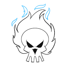 How To Draw A Flaming Skull - Really Easy Drawing Tutorial