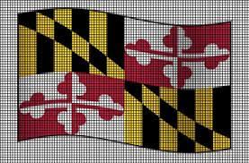 Model stitched on your choice of fabric using dmc floss. Amvets Maryland Flag Crochet Pattern Cgml 104071