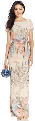 Adrianna Papell Floral Print Column Gown Column Gown Floral Evening Gown Pink Evening Dress