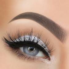 Beautiful Gray Eyes With Silver Glittery Eye Makeup Gray Wedding Gray Bridal Earrings Gray Wedding Jewelr Silver Makeup Prom Eye Makeup Silver Eye Makeup