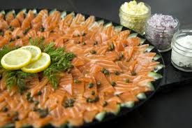 2 beetroots, 1 apple, 1 tsp grain mustard, 1 tbsp of red wine vinegar, 20g of caster sugar, 5g of salt, 240g of salmon, 50g of sea salt, 50g of caster sugar, 2 lemon zest, 2 sprigs of dill, chopped, 1 cucumber, 300ml of red wine vinegar, 1 garlic clove, crushed, 1 sprig of thyme, small. Appetizer Platters Market Hall Caterers