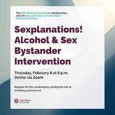 Society Event: Sexplanations: Alcohol & Sex Bystander Training — SMUSA:  Saint Mary's University Students' Association