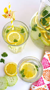 I Think Cucumbers Are The Ultimate In Refreshing Mix Them With Lemons And Some Zesty Cilantro Leaves And Cucumber Detox Water Lemon Detox Water Detox Water