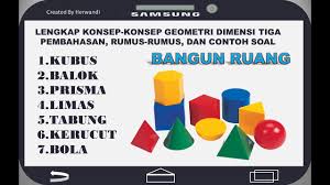 Check spelling or type a new query. Lengkap Konsep Bangun Ruang Geometri Dimensi Tiga Pembahasan Materi Rumus Dan Contoh Soal Youtube