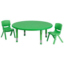 Flash Furniture 45 Round Green Plastic Height Adjustable Activity Table Set With 2 Chairs Continue T Kids Table And Chairs Flash Furniture Activity Table