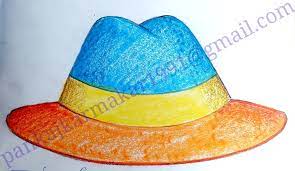 Cowboy Hat With Oil Pastel By Pankaj Karmakar Easy Painting For Kids Scenery Drawing For Kids Art Drawings For Kids