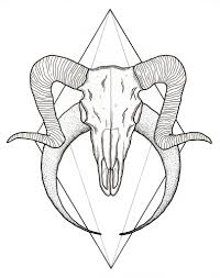 Horns Animal Skull Tattoos Skull Sketch Skull Drawing