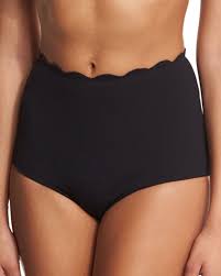 Palm Springs High Waist Scalloped Swim Bottom By Marysia High Waisted Swim Palm Print Bikini Scalloped Swim