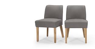 2 X Falan Dining Chairs Graphite Grey With Natural Oak Leg Esszimmerstuhle Stuhle Kuche Esszimmer