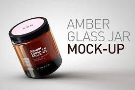 Amber Glass Jar Mock Up Amber Glass Jars Glass Jars Amber Jars