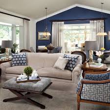 Give a narrow space a longer feel with a rich accent wall color like this green kitchen backsplash. Blue Family Room Beige Living Rooms Blue Accent Wall Living Room Navy Living Rooms