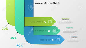 Matrix Chart With 3 Colorful Interweaving Bent Arrows Linear