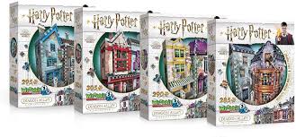 It is possible that harry bought ron his quidditch keeping gloves and broom compass from this store. Buy Wrebbit 3d Harry Potter Diagon Alley Collection 3d Jigsaw Puzzles Ollivander S Wand Shop Quality Quidditch Supplies Madam Malkin S And Weasleys Wizard Wheezes Bundle Of 4 Total Of 1175 Pieces