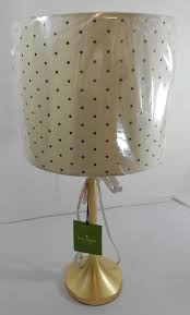 Kate Spade Brass Pole Table Lamp Off White Shade Black Polka Dots Nwt Lamp Pink Lamp Shade Replacement Lamp Shades