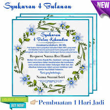 Download undangan gratis desain undangan tujuh bulanan. Stiker Label Syukuran 4 Bulanan Usia Kehamilan Free Request Nama Bumil Shopee Indonesia