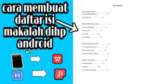 Cara Membuat Daftar Isi Makalah Di Hp Android 2020 Youtube