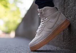 Nike Air Force 1 Black Suede Gum Sole Perforated Suede And Gum Soles Invade The Nike Air Force 1 High Sneakernews Com Nike Nike Air Stylish Sneakers