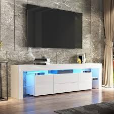 38cm (l) x 88cm (w). 200cm Tv Stand Cabinet Led Entertainment Unit Wood Storage Furniture W 2 Drawers 2 Doors White Crazy Sales