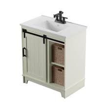 ( 3.0 ) out of 5 stars 1 ratings , based on 1 reviews current price $559.00 $ 559. Twin Star Home 30 In D X 18 In W X 34 In Barn Door Bath Vanity In White W Vanity Top In White And White Basin 30bv34004 T401 The Home Depot