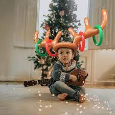 Inflatable Funny Reindeer Antler Ring With Hat Design Christmas Holiday Party Game Holiday Party Games Christmas Reindeer Reindeer Antlers