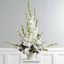 Send Radiant Glads Arrangement In Goodyear Az From Thompson S Flower Sho White Flower Arrangements Tall Flower Arrangements Wedding Flower Arrangements Church