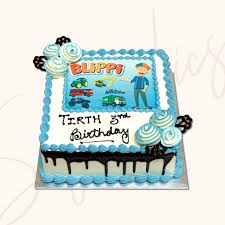 My daughter loved the cake topper she had for her 6th birthday. Buy 100 Fresh Mr Blippi Photo Birthday Cake Online In London Same Day Delivery Sugaholics