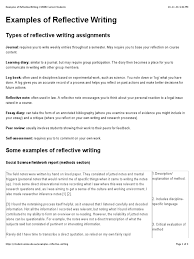 The journal can include various forms of genre. Examples Of Reflective Writing Unsw Current Students Cognition Psychology