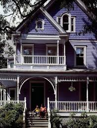 Such A Pretty Homey Victorian House In Takoma Park Md Such An Odd Periwinkle Color Which I Kind Of Like Nice Bits O Victorian Homes Purple Home House Colors