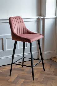 Casino Velvet Bar Stool Rose Pink Bar Chairs Bar Stools Leather Dining Room Chairs