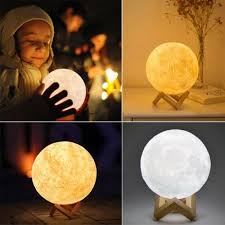 Moon Night Light Dekoratif Lamba 3d Ay Gece Lambasi Renkler Lamba Gece