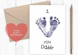 Kid Crafts For Daddy S Birthday I Love You Daddy Baby Footprints Card For Daddy Cute Dad Birthday Card Baby Footprint Art Baby Birthday Card