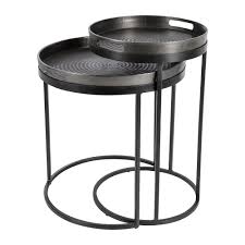 Their unique shape allows them to fit narrower spaces in your home. Buy Global Explorer Tray Side Tables Set Of 2 Black Nickel Amara