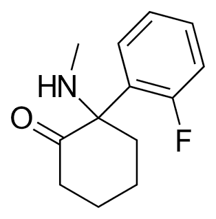 Chemical Structure of 2-Fluorodeschloroketamine (2-FDCK), AI generated