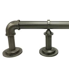 Inspired by factory pipe fittings, these industrial rods add a little urban edge to modern or contemporary interiors. Better Homes Gardens 40 120 Industrial Pipe Wrap Around Single Curtain Rod Set 1 Diameter Antique Pewter Finish Walmart Com Walmart Com